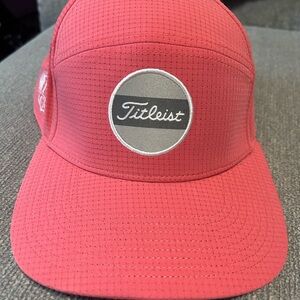 Titleist Coral Pink Golf Hat with Center Patch